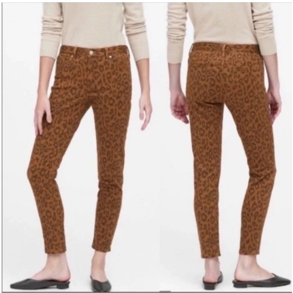 Banana Republic Mid-Rise Skinny Leopard Jean in Caramel